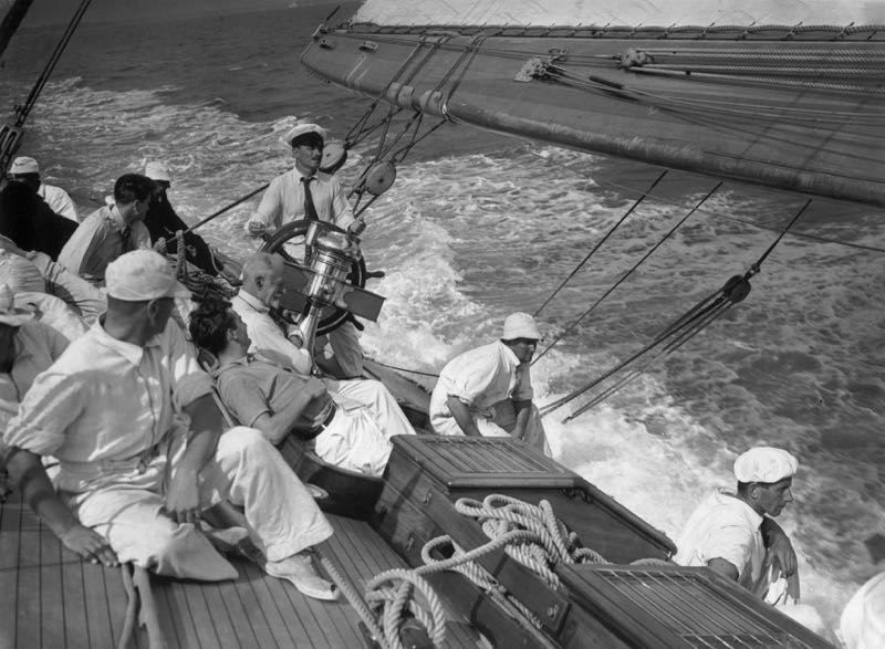 'Racing Yacht' 1935 Silver Gelatin Print Framed In Black photo furniture