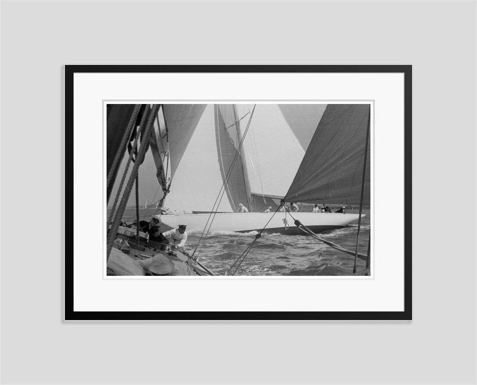 'Yachts Racing' 1939 Oversize Silver Gelatin Print Framed In Black