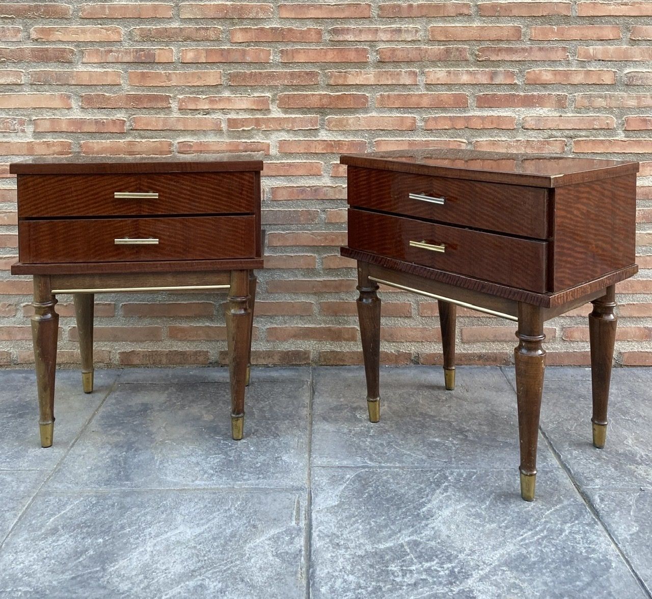 Vintage Wood Nightstands, 1970s, Set Of 2