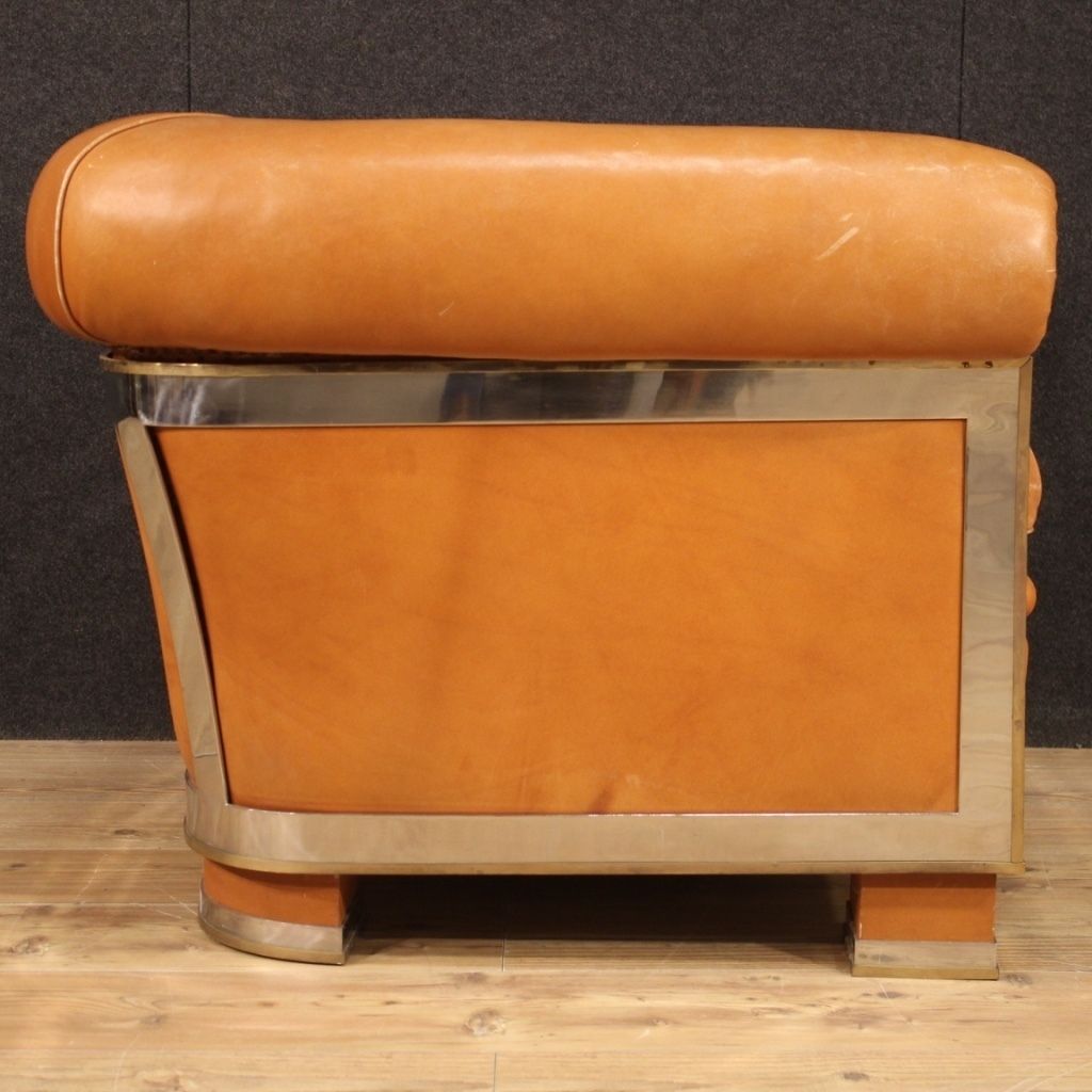 Italian Design Armchair In Leather From The 70s photo furniture