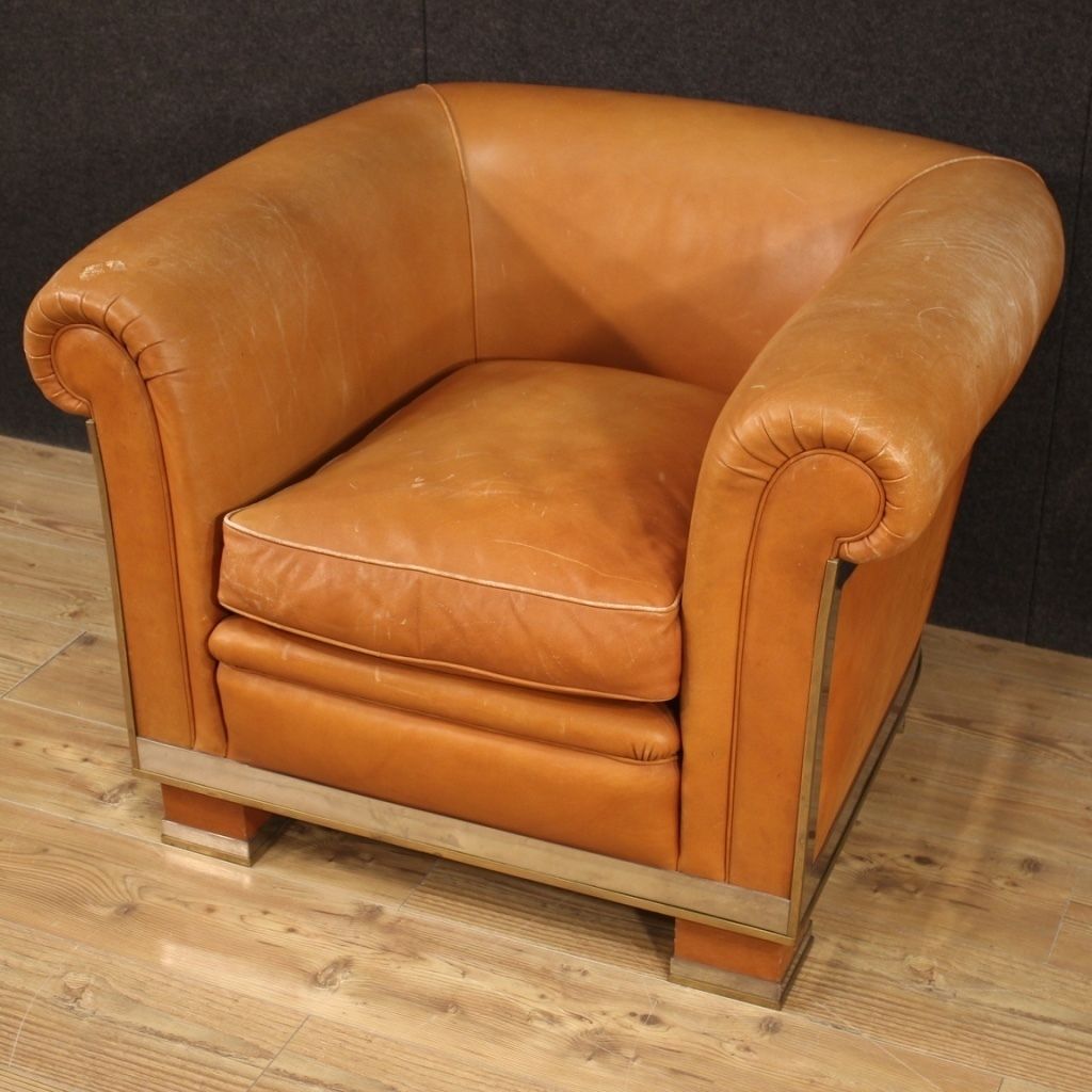 Italian Design Armchair In Leather From The 70s photo Furniture