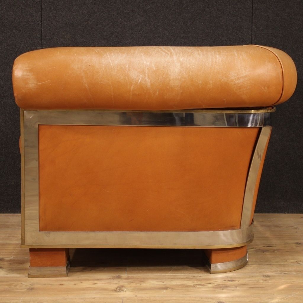 Italian Design Armchair In Leather From The 70s photo 1800.0