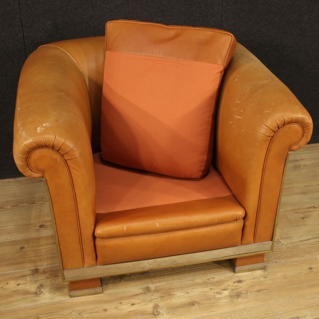Italian Design Armchair In Leather From The 70s photo buy