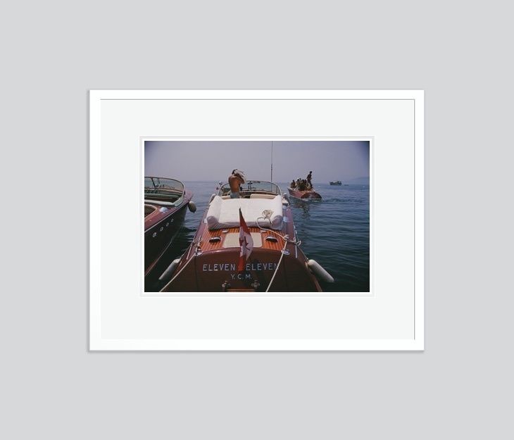 Slim Aarons 'Motorboats In Antibes' 1969 C Type Print Framed In White