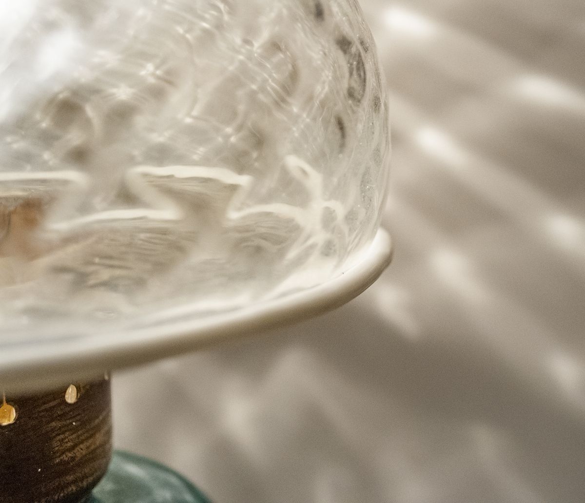 Murano Glazen Tafellamp Met Messing Details Van Seguso, Ca. Jaren 1950 photo Verlichting
