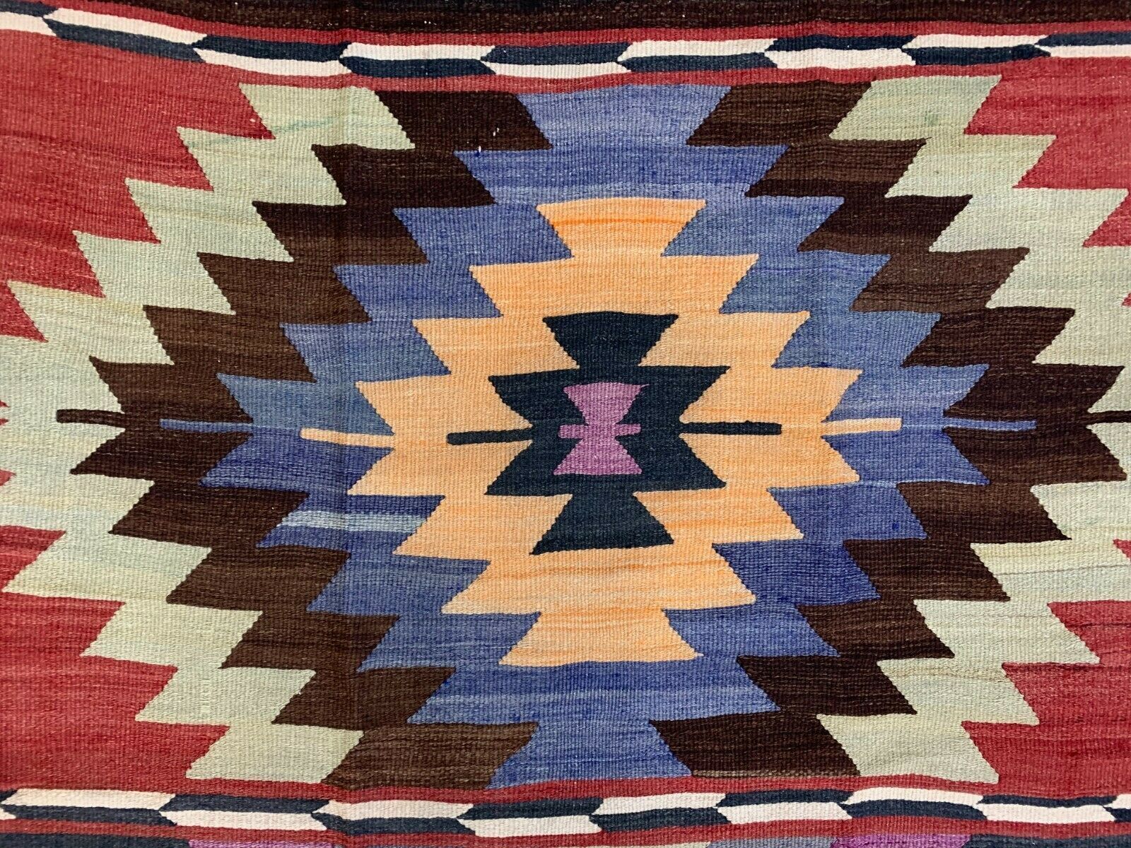 Vintage Turkish Kilim 315x139 Cm Wool Kelim Rug Large, Purple, Red, Black, Blue photo vintage