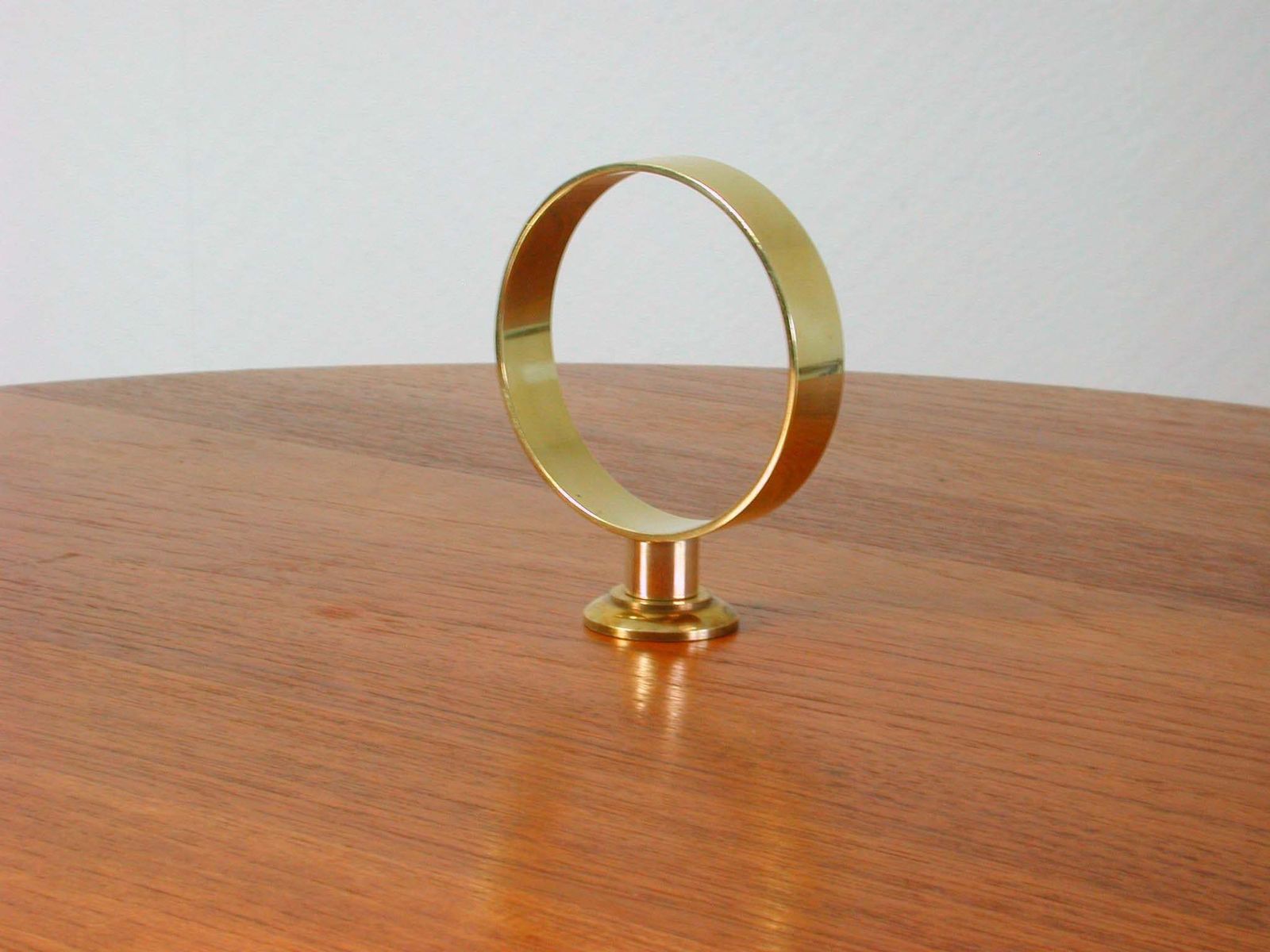 Midcentury Teak, Brass And Cast Iron Tripod Side Table By Digsmed, Denmark photo vintage