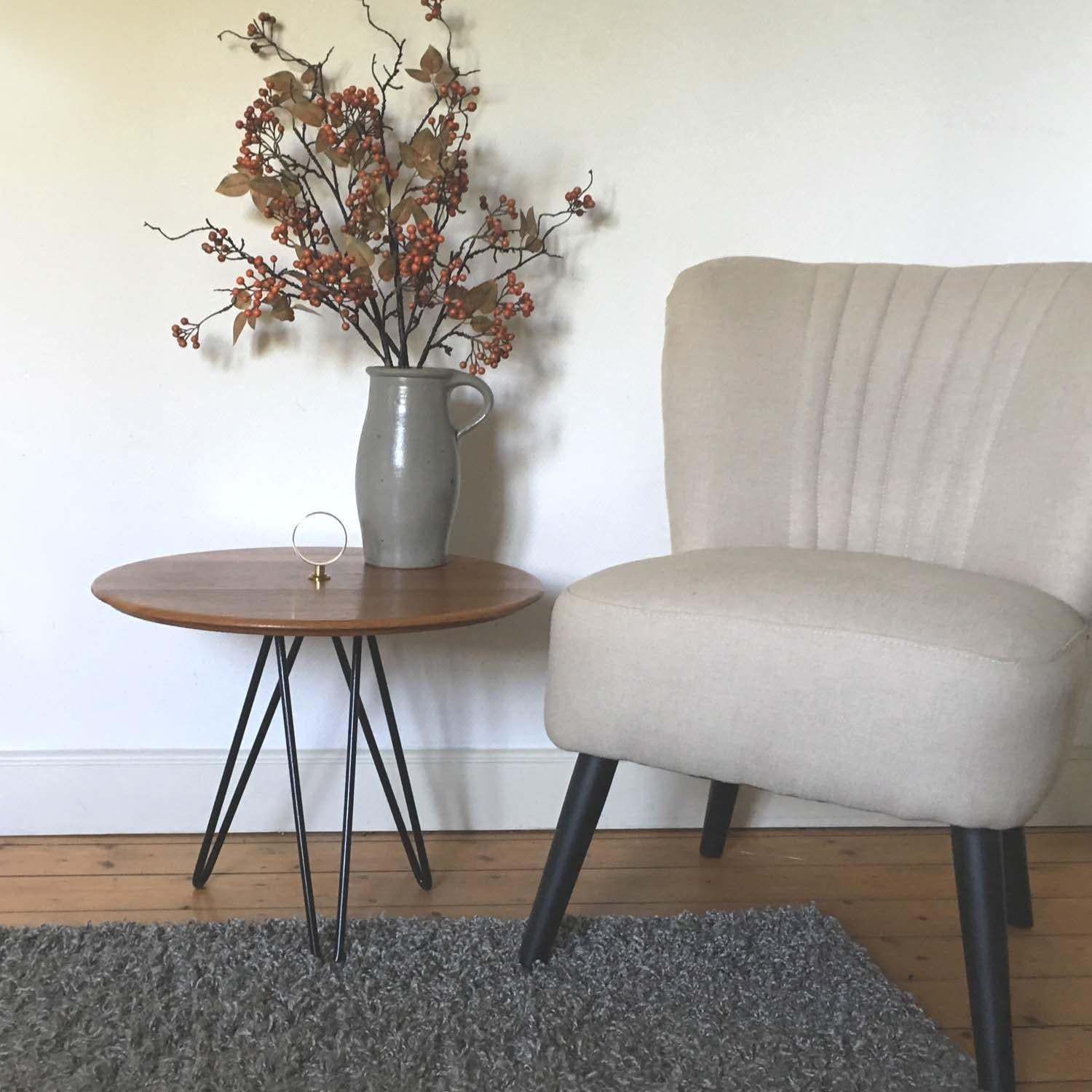 photo for sale Midcentury Teak, Brass And Cast Iron Tripod Side Table By Digsmed, Denmark