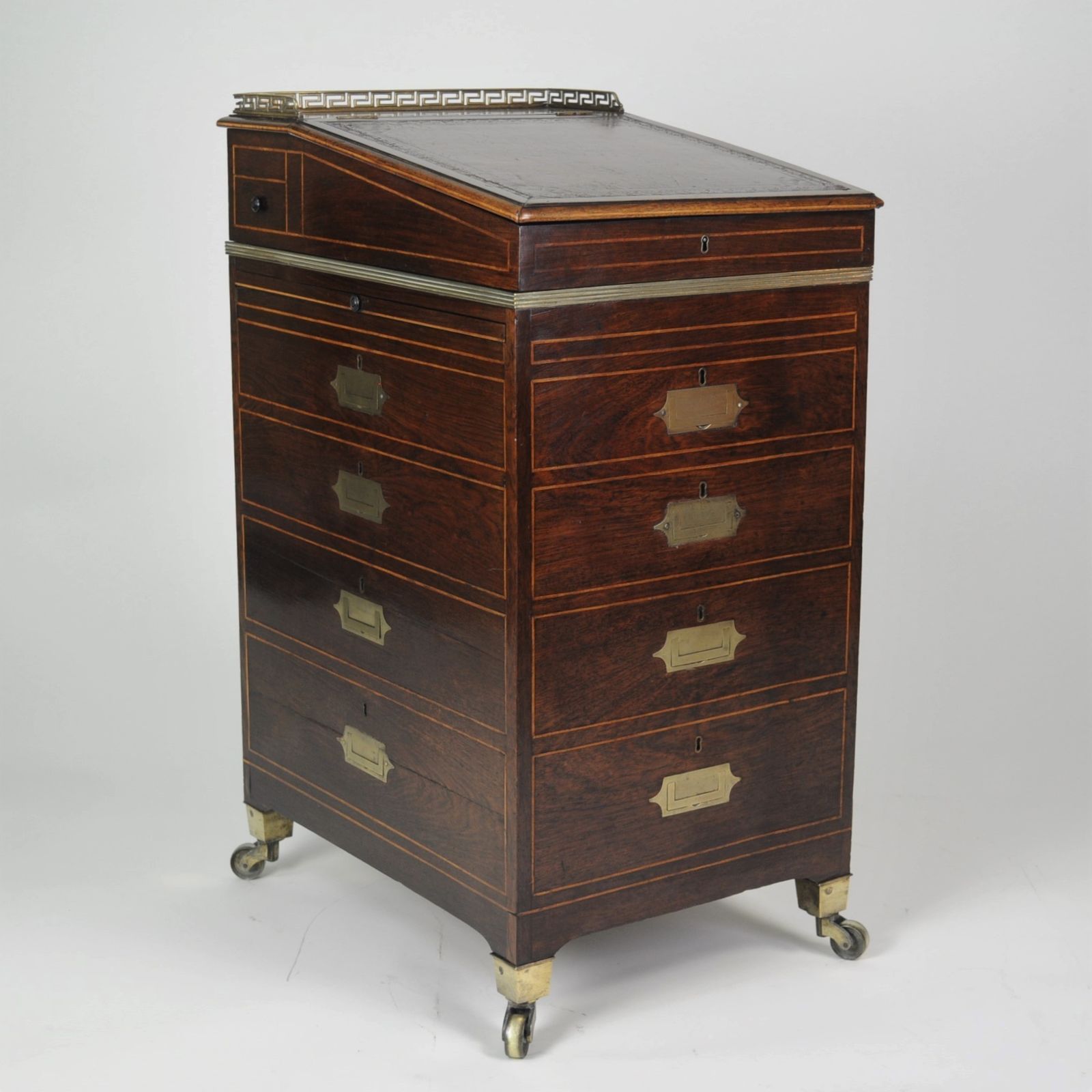 Small And Rare Campaign Mahogany Davenport photo Furniture