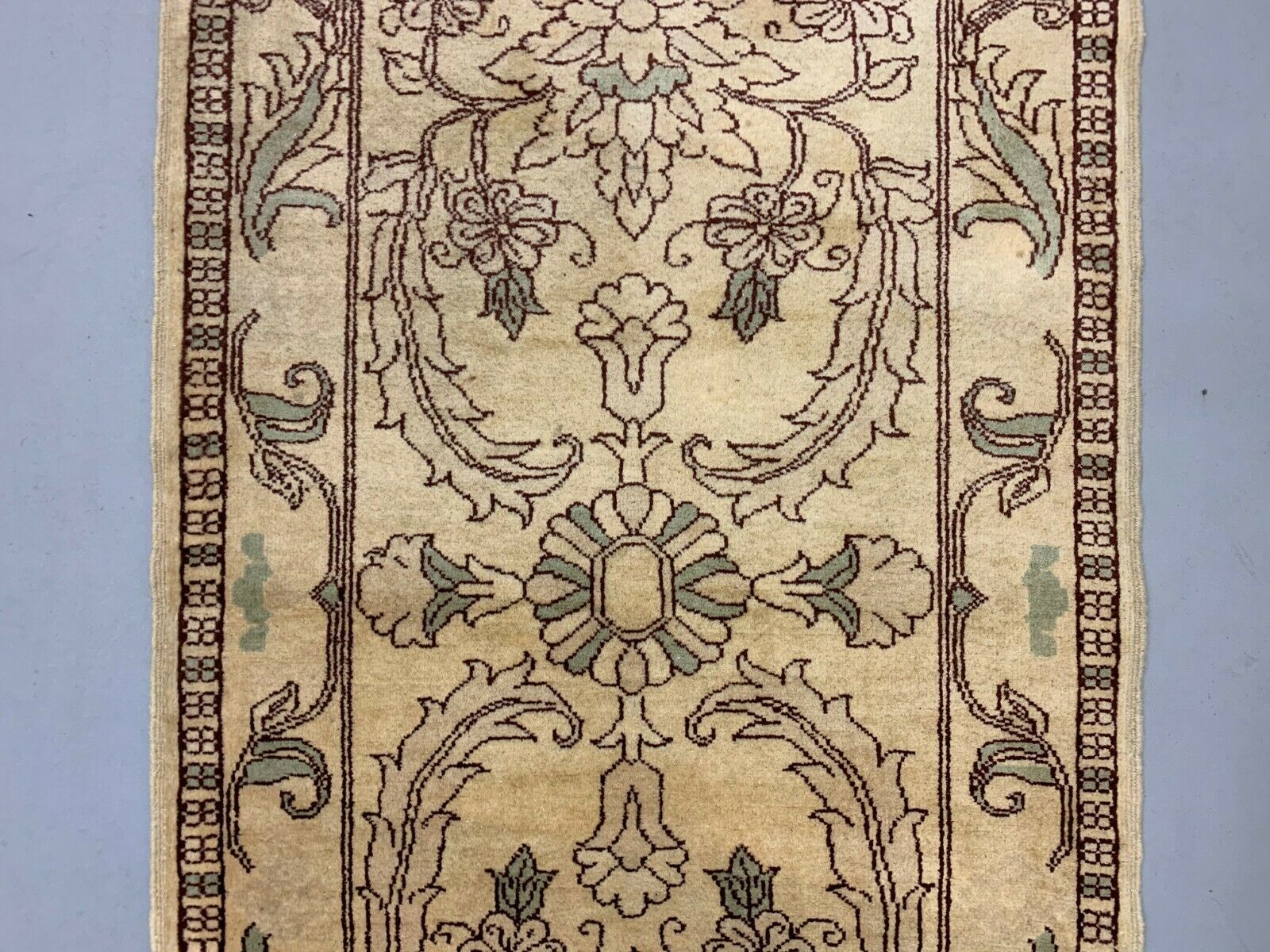Long Ziegler Runner 313x86 Cm, Afghan Chobi Rug, Red Green Beige photo vintage