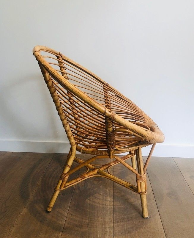 Pair Of Rattan Armchairs. French. Circa 1970 photo for sale