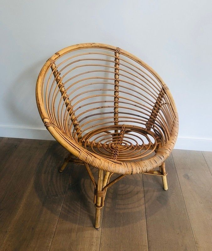 Pair Of Rattan Armchairs. French. Circa 1970 photo Furniture