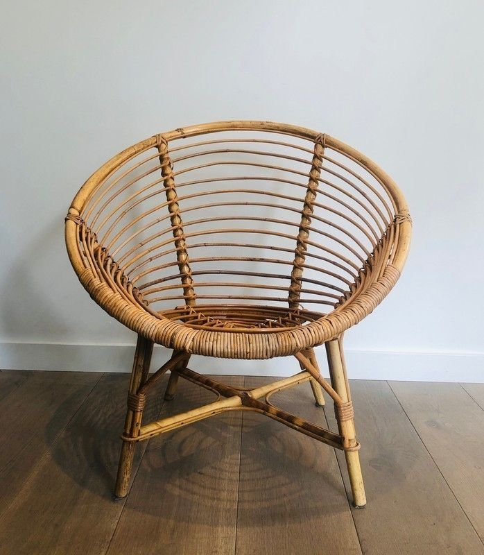 Pair Of Rattan Armchairs. French. Circa 1970 photo buy