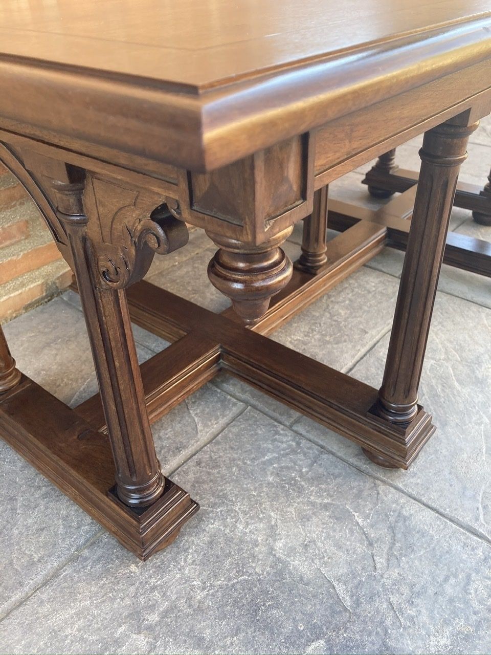 photo for sale Late 19th Century Spanish Carved Church Table Or Altar With Wood Stretchers