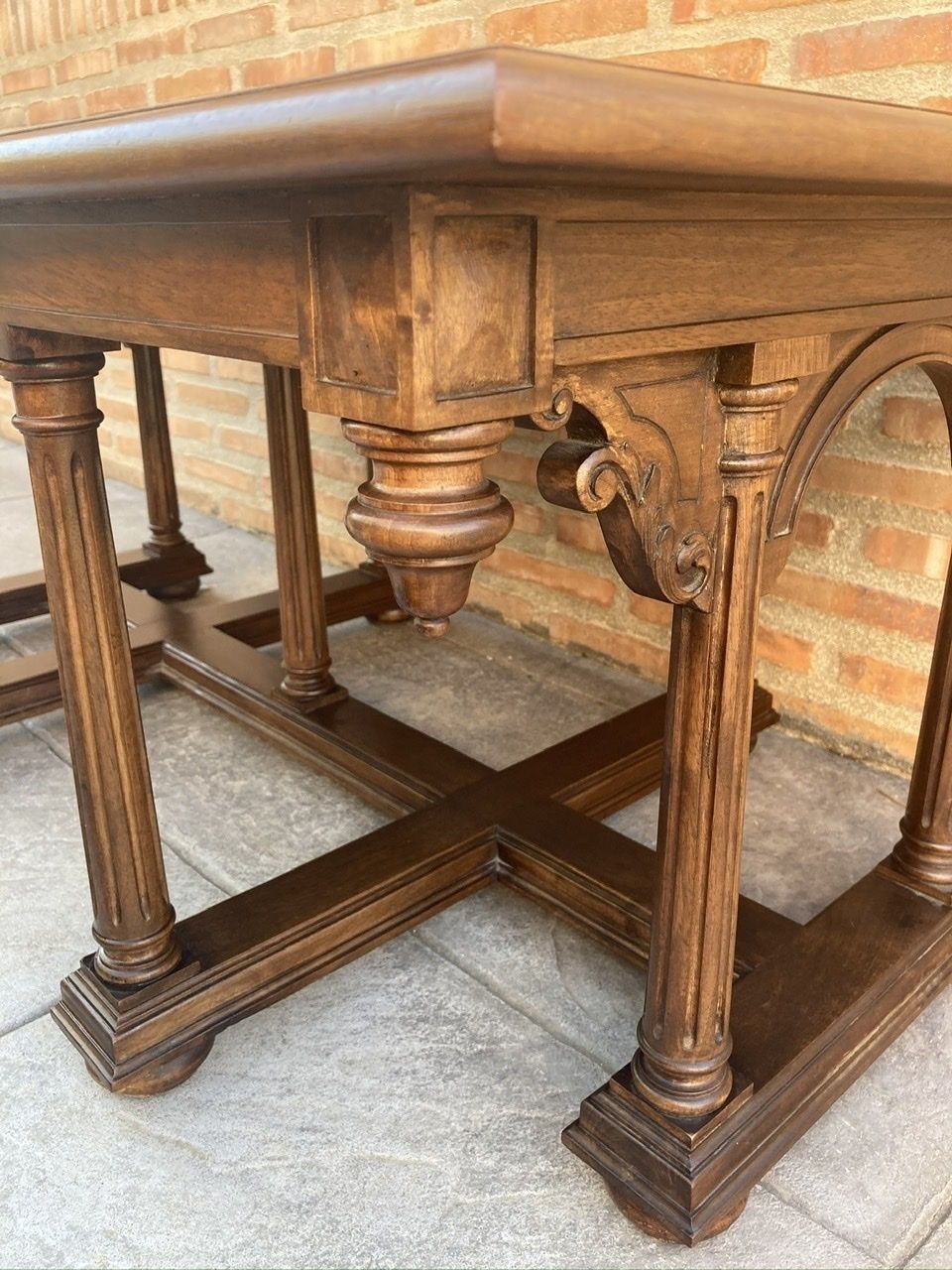 photo buy Late 19th Century Spanish Carved Church Table Or Altar With Wood Stretchers