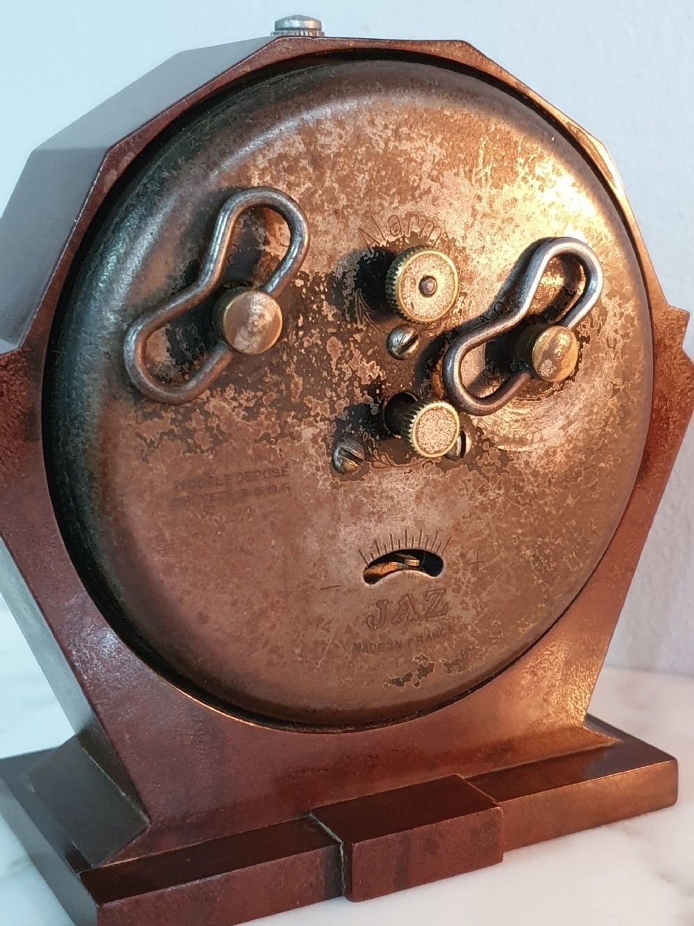 French Art Deco Jaz Bakelite Travel Alarm Clock C.1930 photo furniture