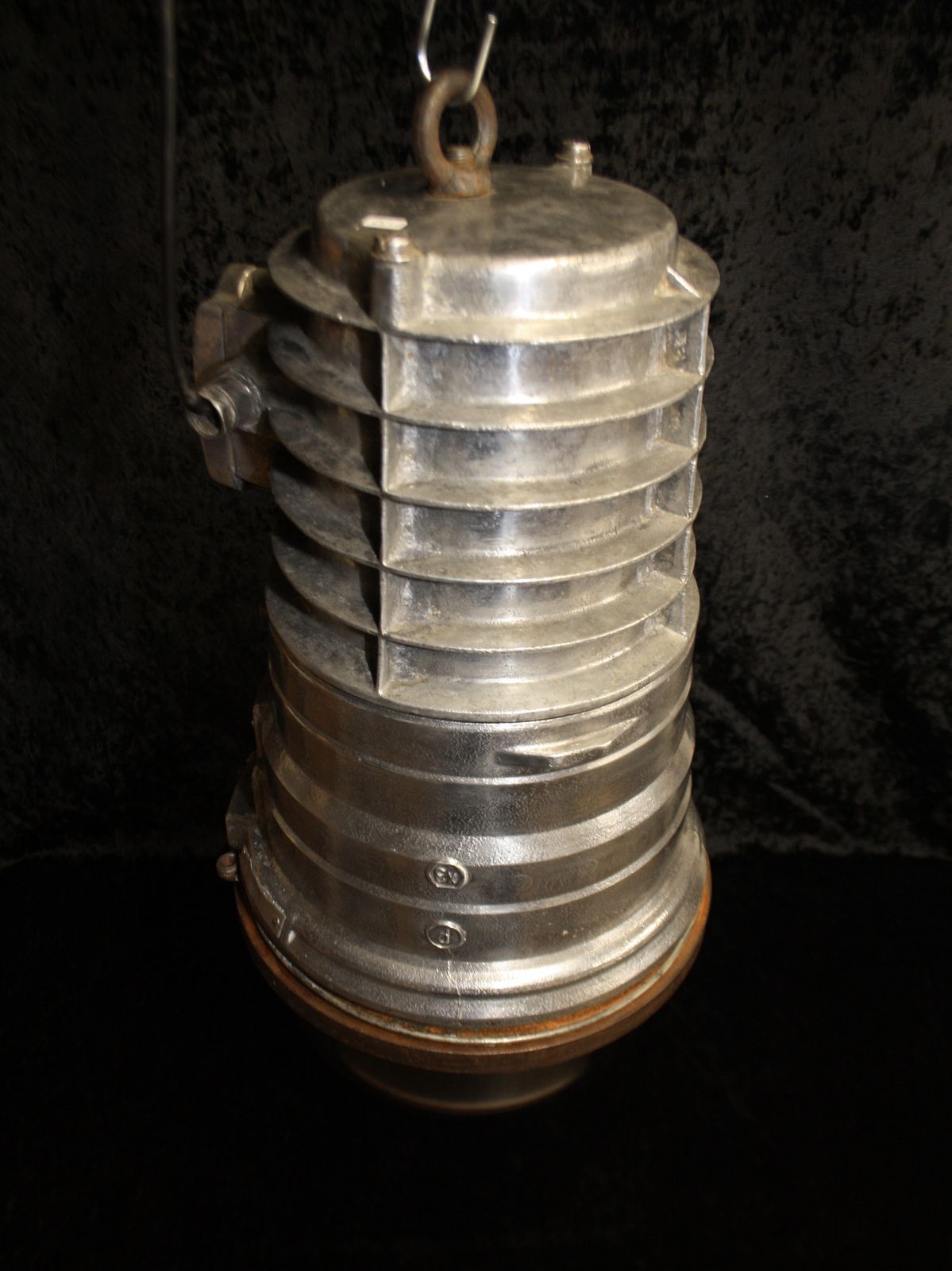 Mid 20th Century Large Polish Industrial Light In Aluminium photo for sale
