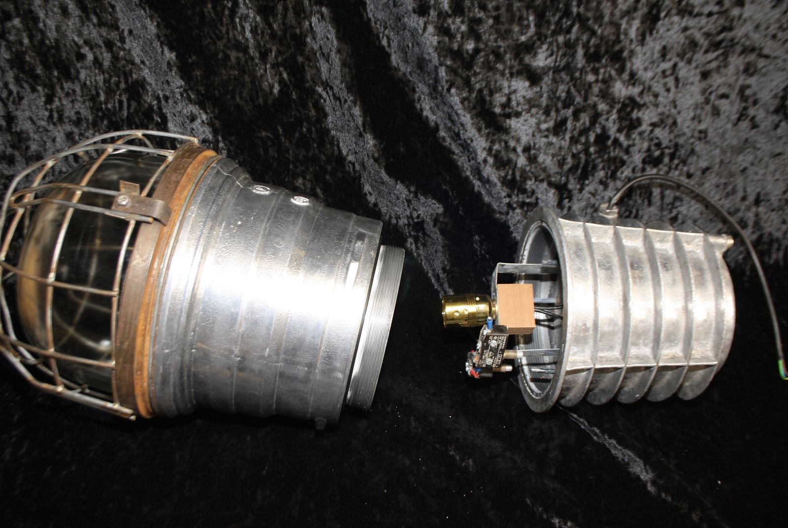 photo for sale Mid 20th Century Large Polish Industrial Light In Aluminium
