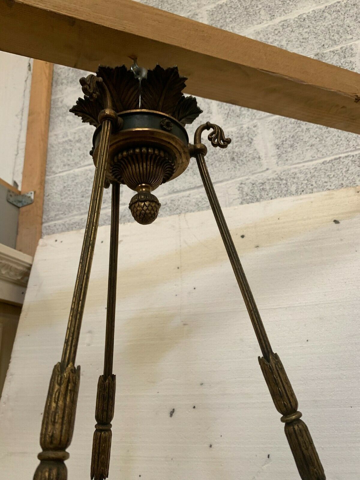 Empire Chandelier In Bronze And Alabaster XIX Century Napoleon III photo vintage