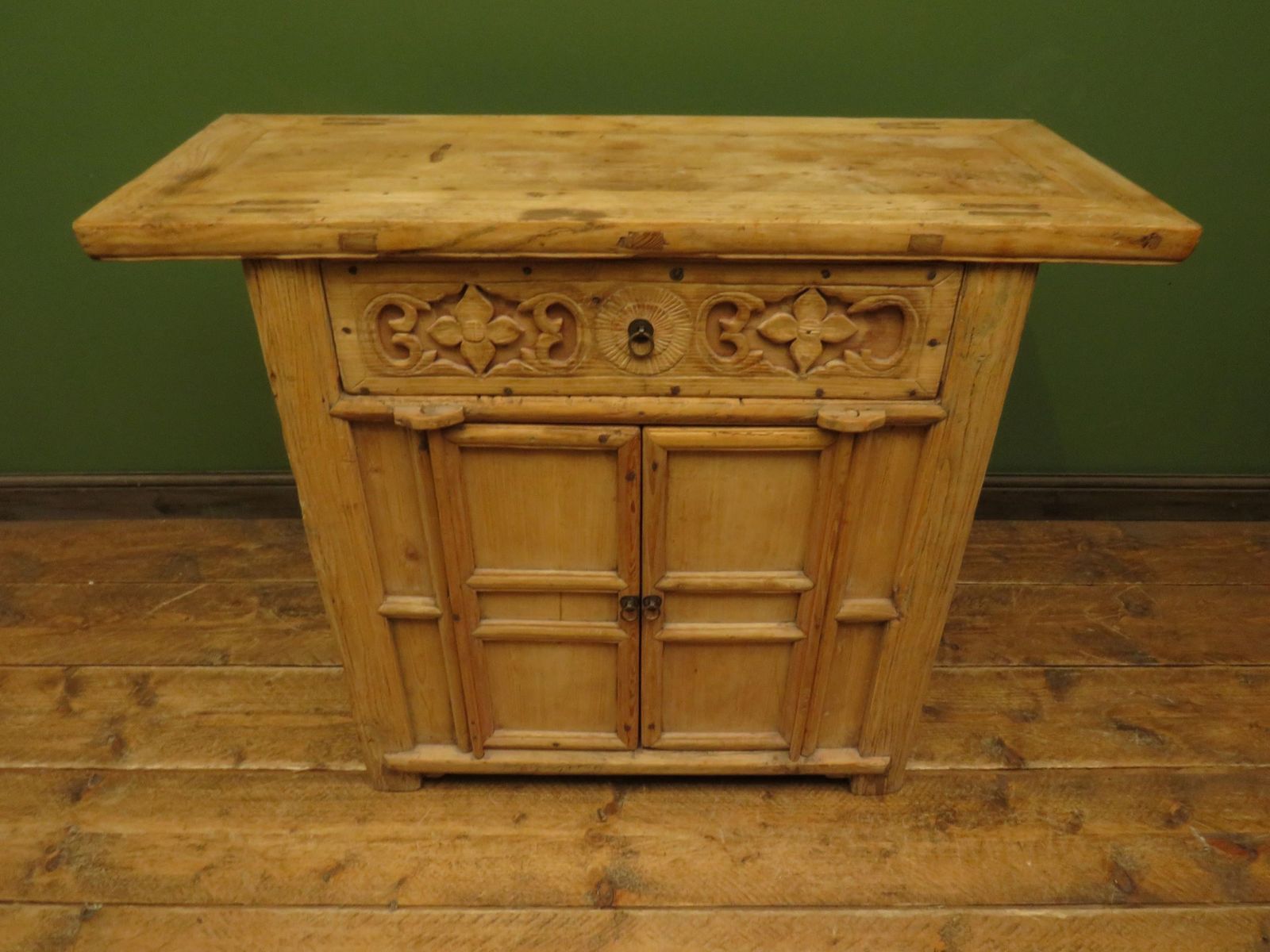 Antique Chinese Bleached Elm Altar Cabinet Late Qing Period 19 Th Century Cabinet photo for sale