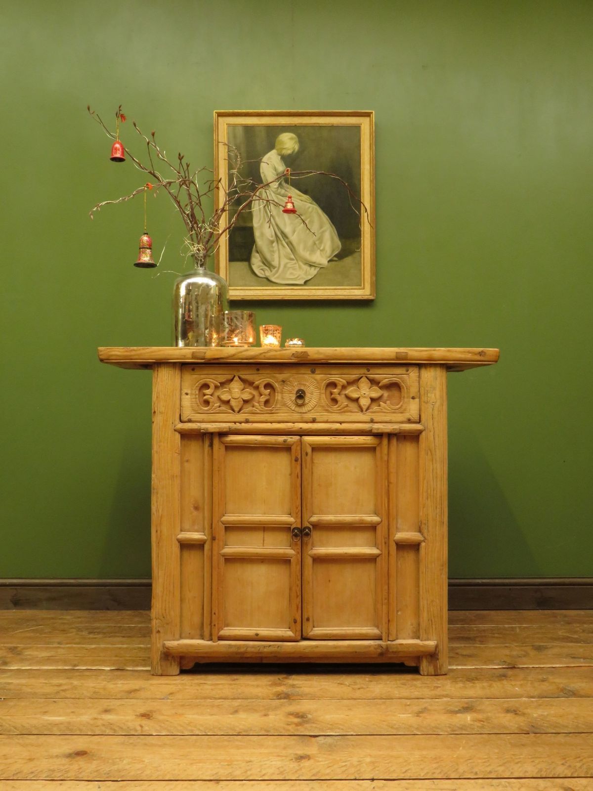 Antique Chinese Bleached Elm Altar Cabinet Late Qing Period 19 Th Century Cabinet