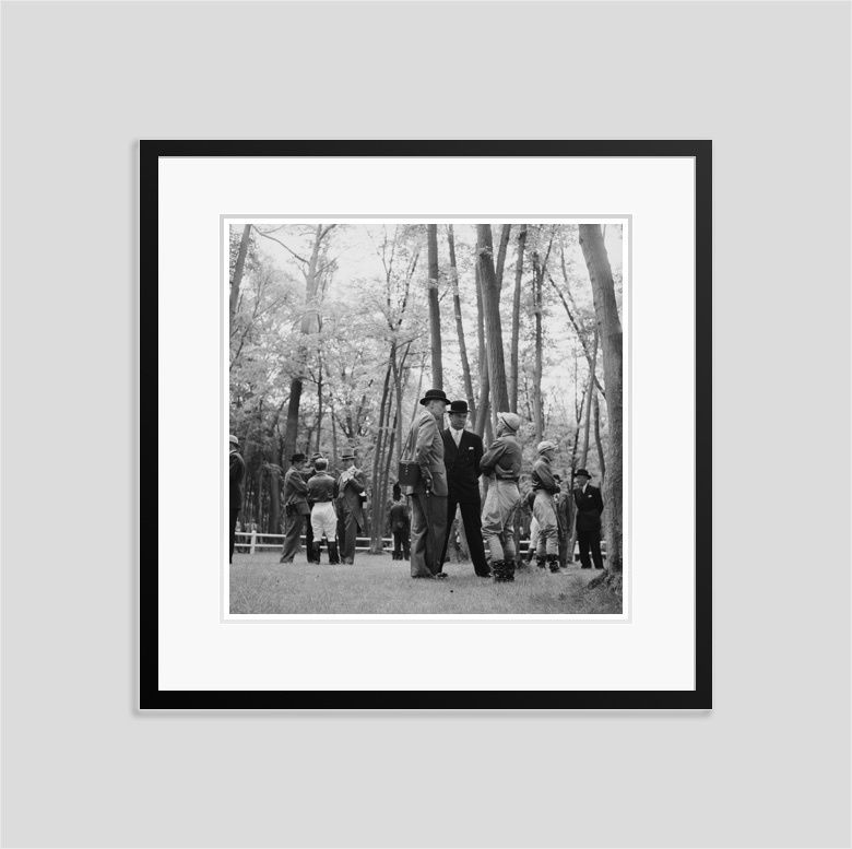 Slim Aarons 'Race Meeting' 1950 Silver Gelatin Print Framed In Black