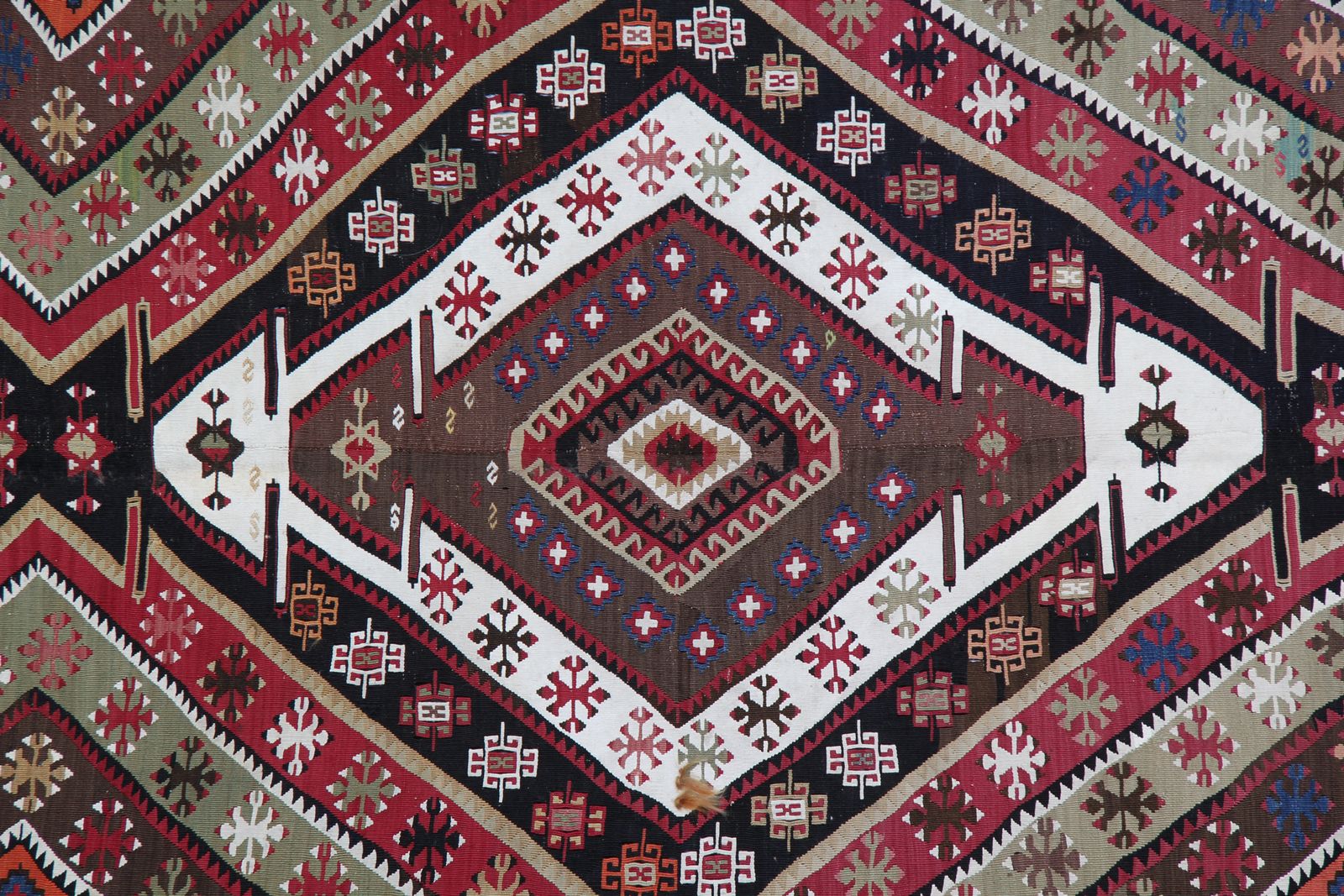 Antique Rug  Geometric Turkish Carpet Anatolian Kilim Rug 213 X 450 Cm photo Textiles