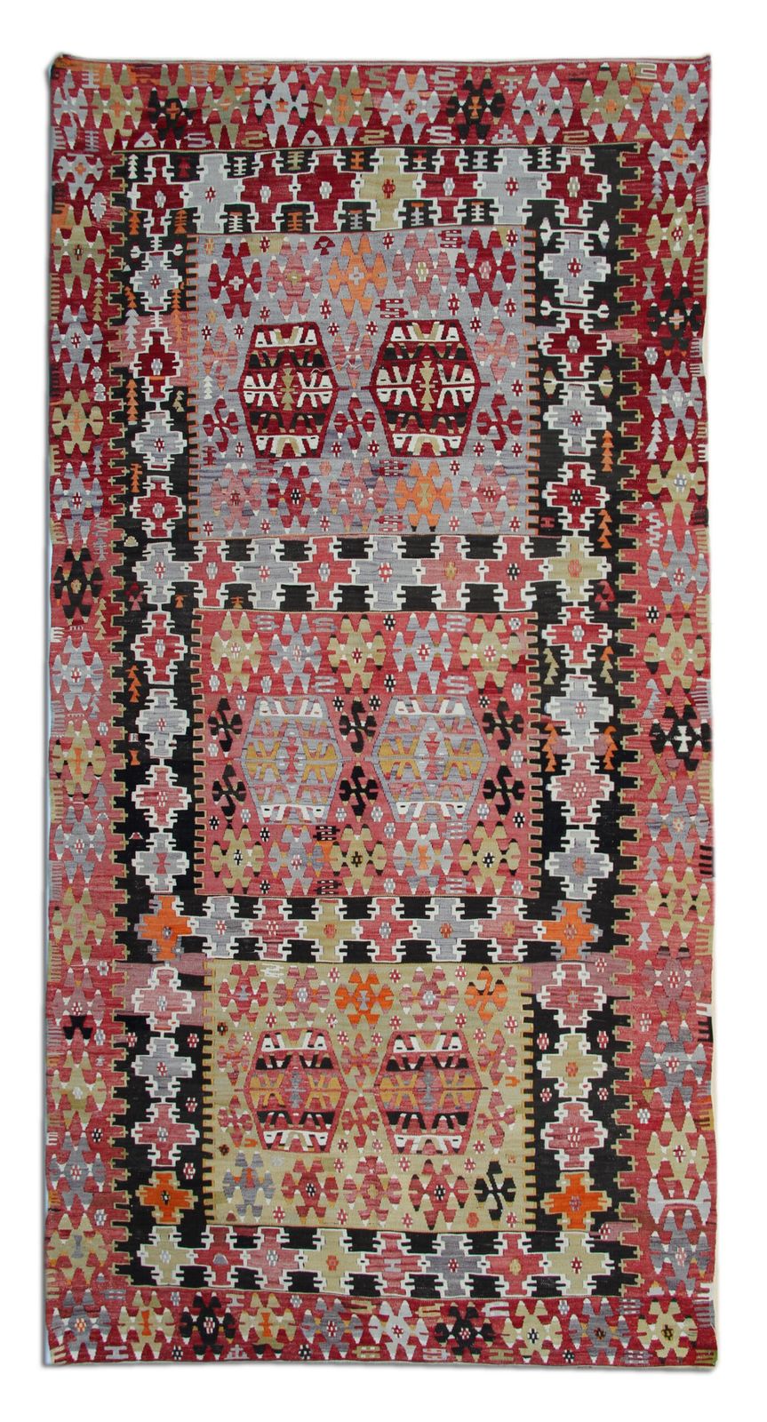 Pink Turkish Kilim Rug Antique Carpet Kilim 161 X 325 Cm