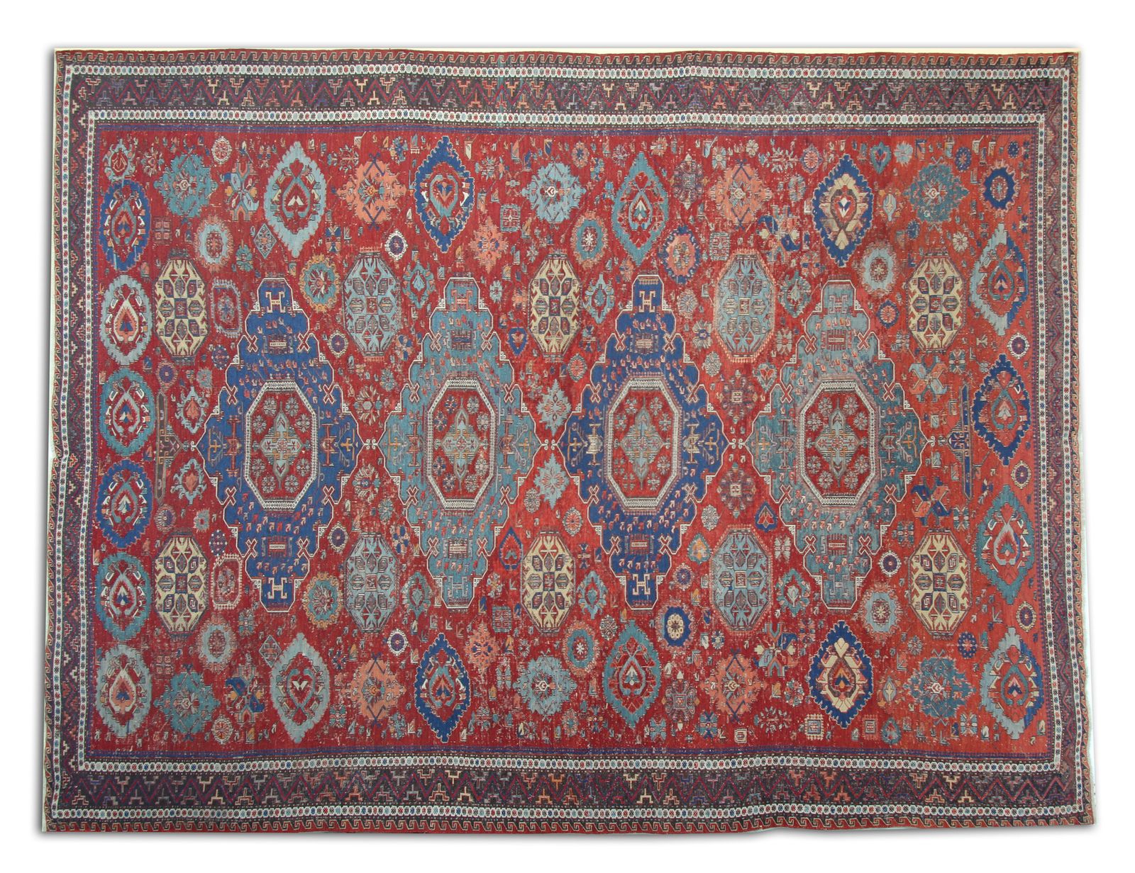 Hand Made Antique Rug Caucasian Carpet, Rare Sumakh Kilim Rug Oriental Wool Kilim 235 X 300 Cm photo furniture