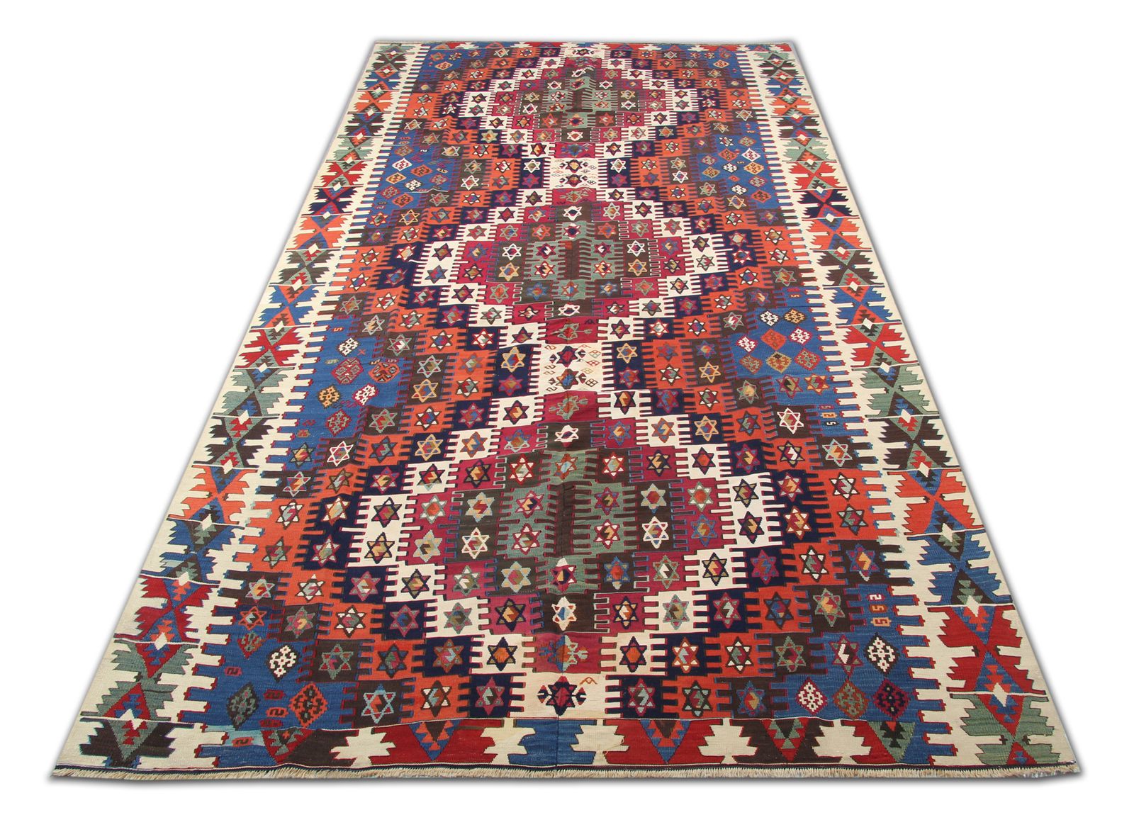 Handwoven Antique Kilim Rug, Turkish Carpet Geometric Konya Rug 170 X 350 Cm photo Textiles