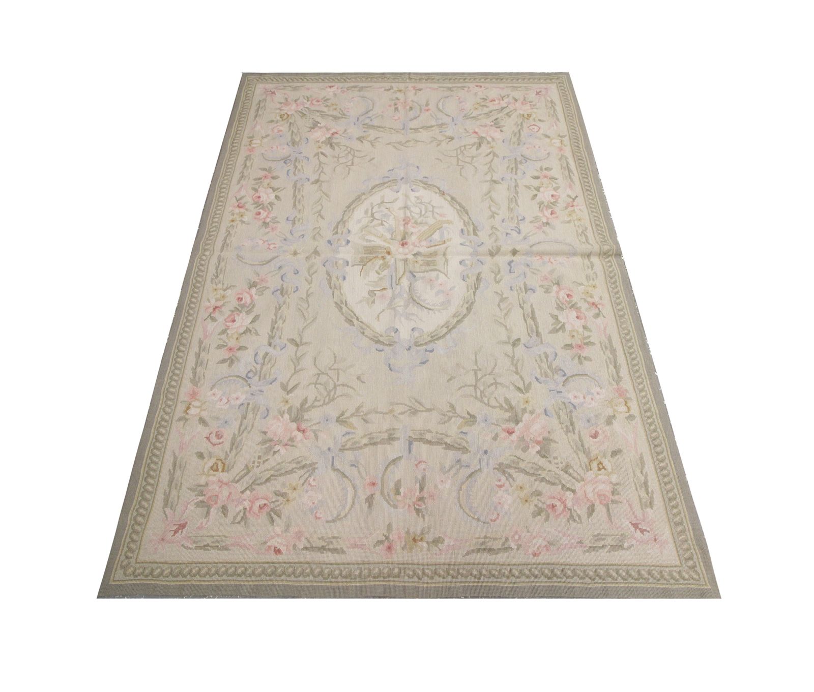 Vintage Aubusson Tapestry, Traditional Oriental Wool Needlepoint  120x184cm photo furniture