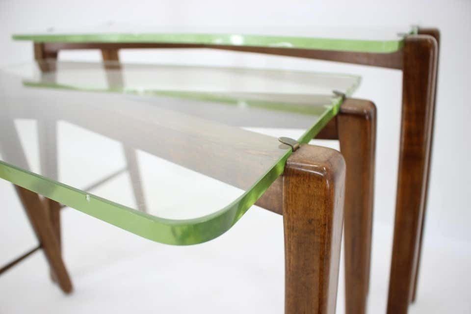Rare Design Mid Century Organic Wooden Side, Nesting Tables / 1950s photo Furniture