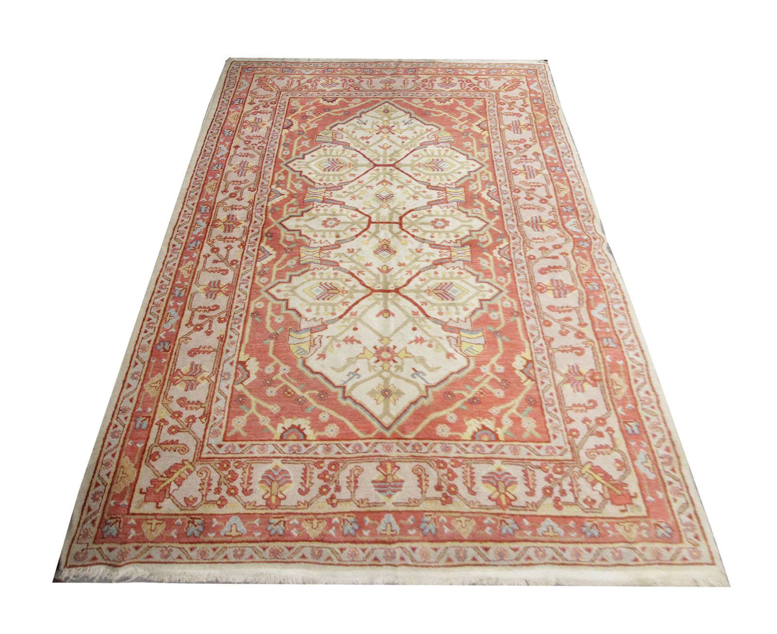 Handmade Carpet Turkish Carpet Area Rug, Oriental Orange Cream Wool 154 X 244 Cm photo furniture