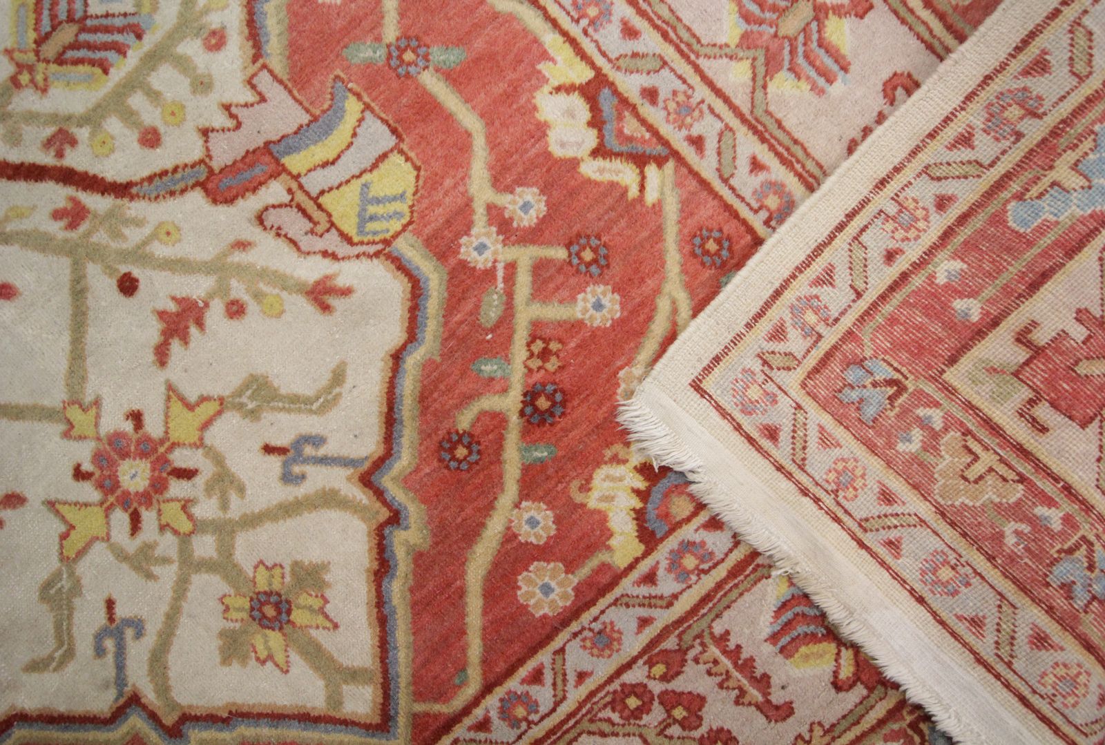 Handmade Carpet Turkish Carpet Area Rug, Oriental Orange Cream Wool 154 X 244 Cm photo buy