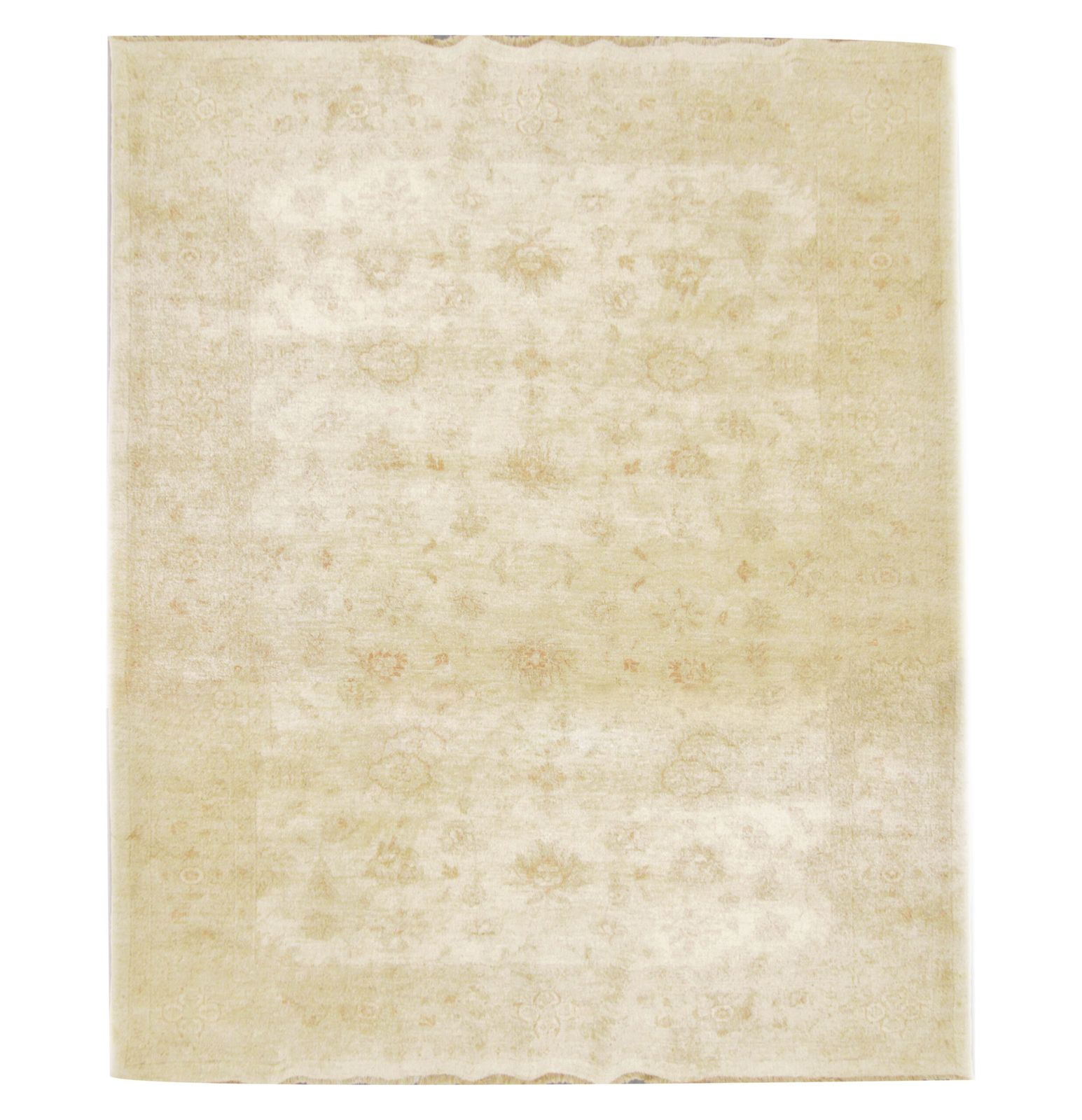 Handmade Carpet Traditional Ziegler Rug, Cream Wool 197x258cm