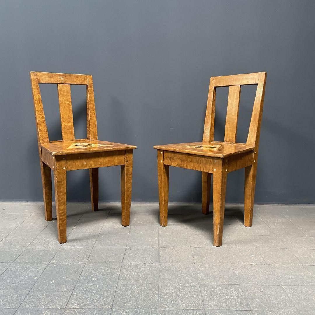 Set Van Twee Geschilderde Zweedse Stoelen