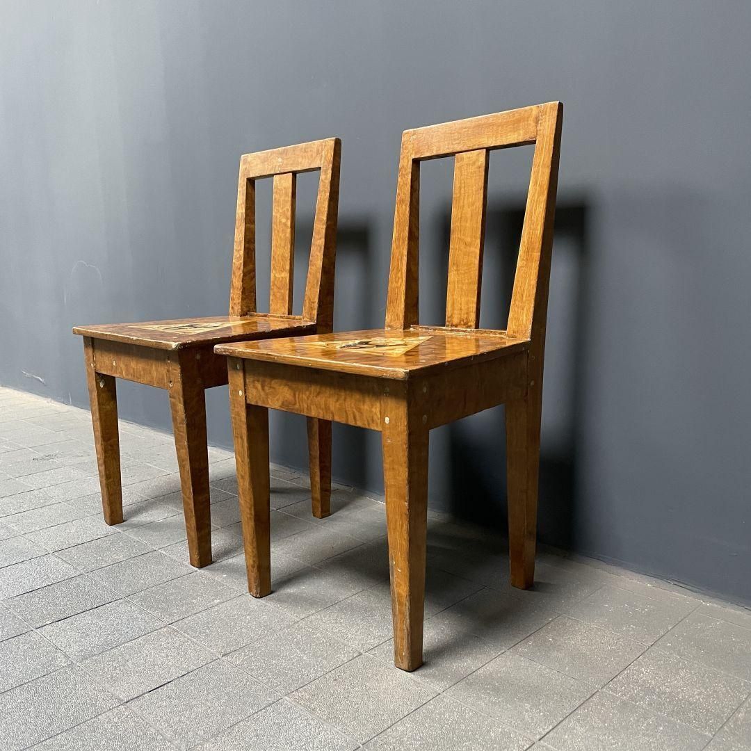 Set Van Twee Geschilderde Zweedse Stoelen photo buy