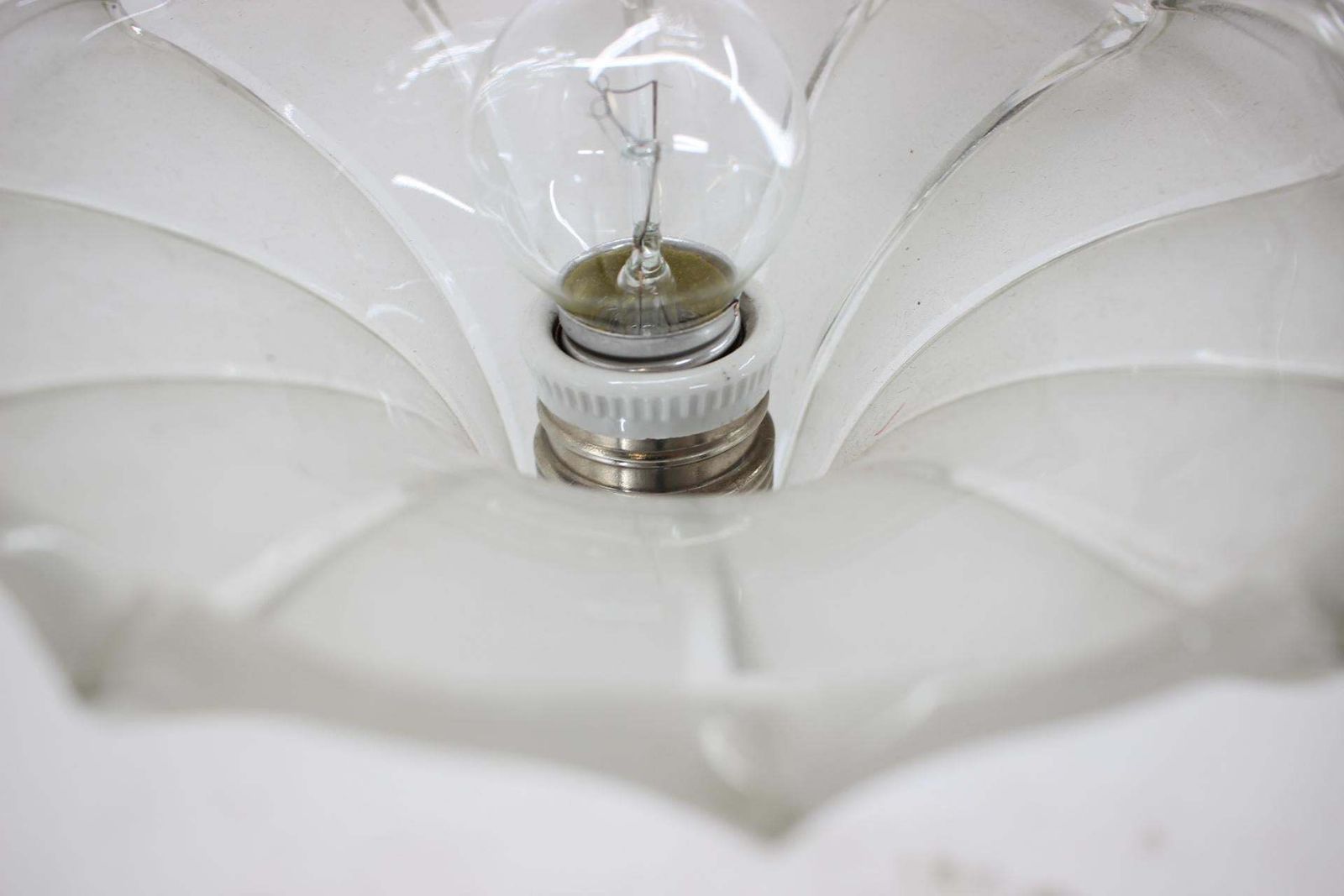 Set Of Two Big Prestige Beautiful Art Deco Glass Chandeliers, 1920s photo vinterior