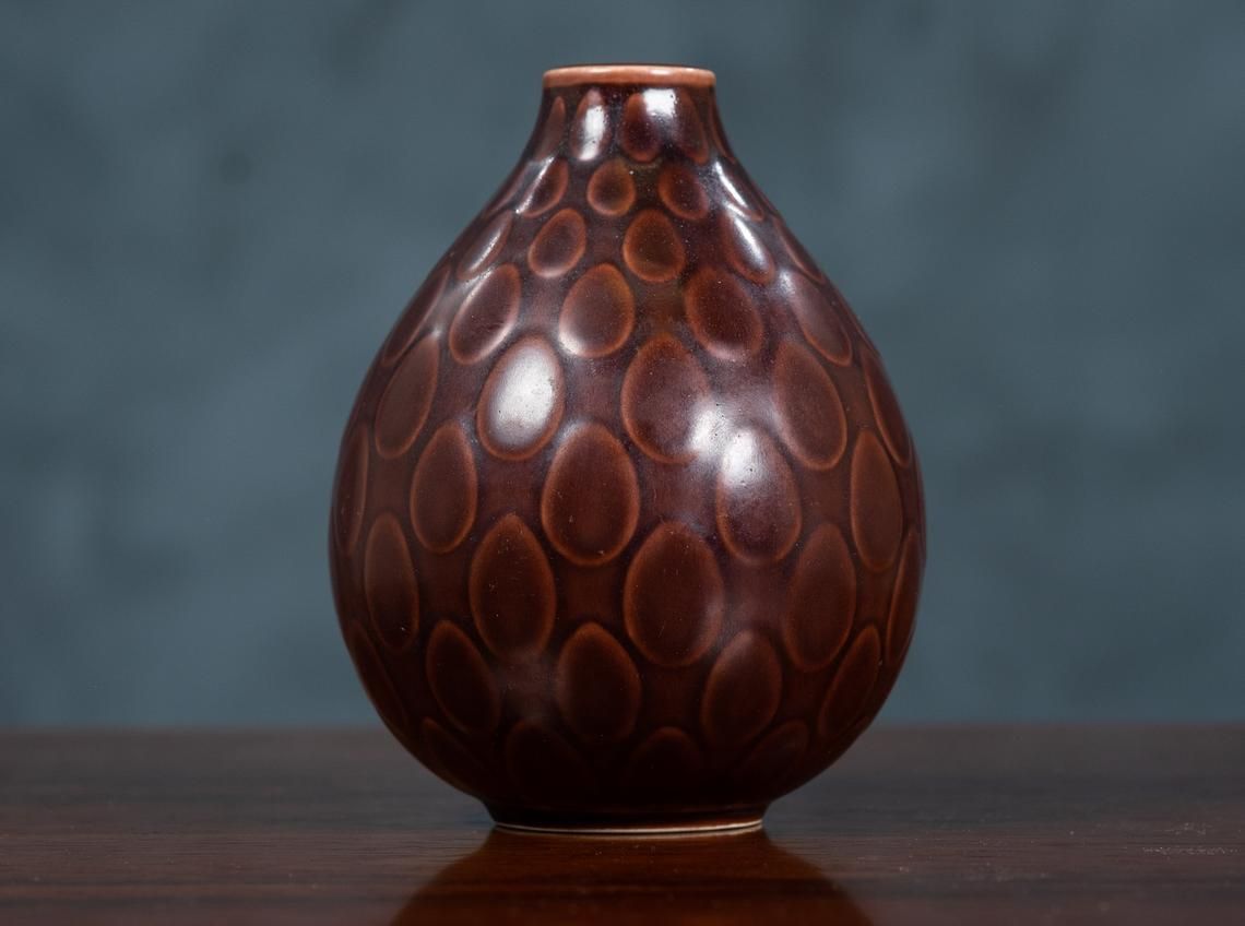 Royal Copenhagen Aluminia Marselis Vase Designed By Nils Thorsson, 1950s, Denmark photo furniture