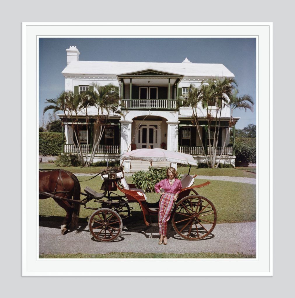 Slim Aarons 'Bermudan Hostess' 1957 Oversize C Type Print Framed In White