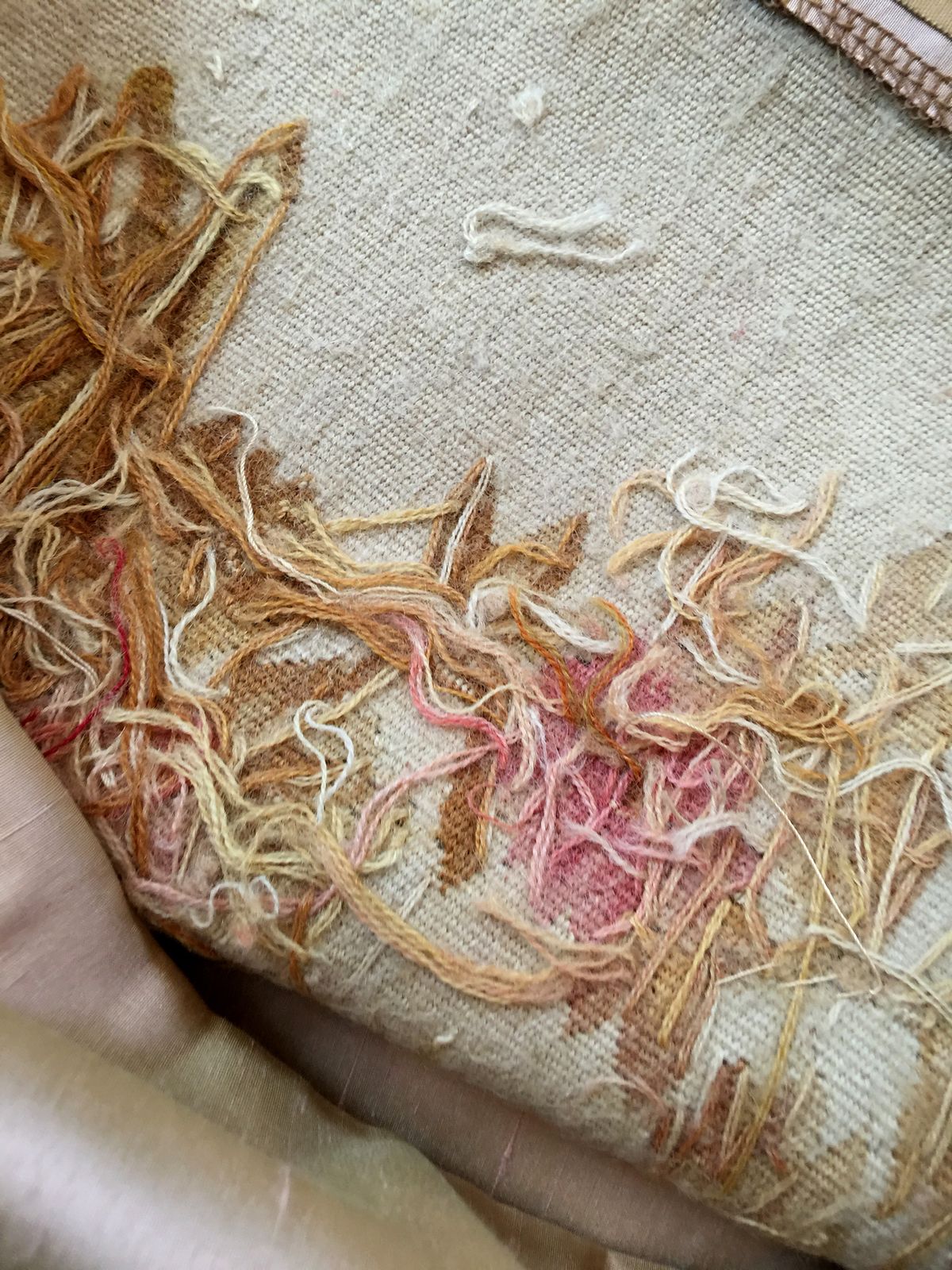 French Aubusson Style Cushion Cover, Handwoven Oriental Wool Scatter Cushion photo vintage