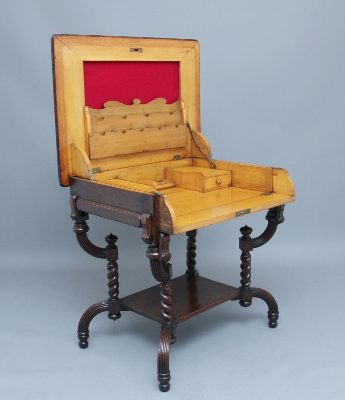 Early 20th Century Metamorphic Oak Desk photo furniture