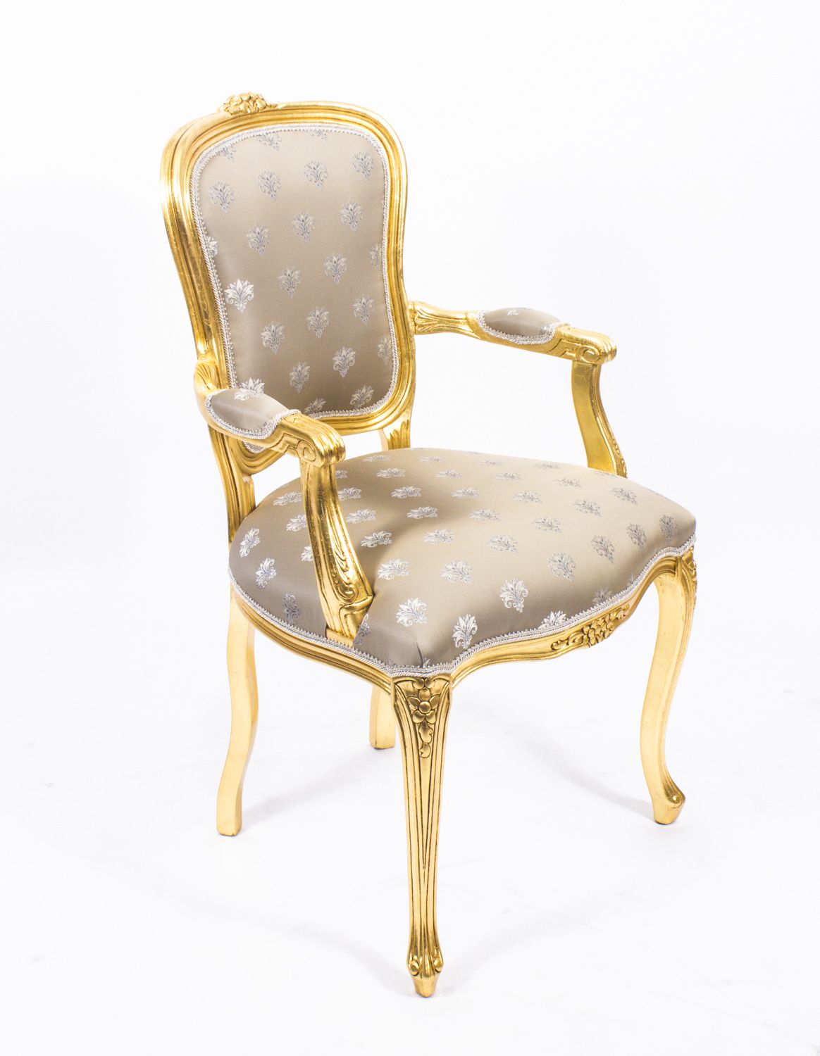 photo for sale Superb Bespoke Pair French Louis Revival Giltwood Armchairs