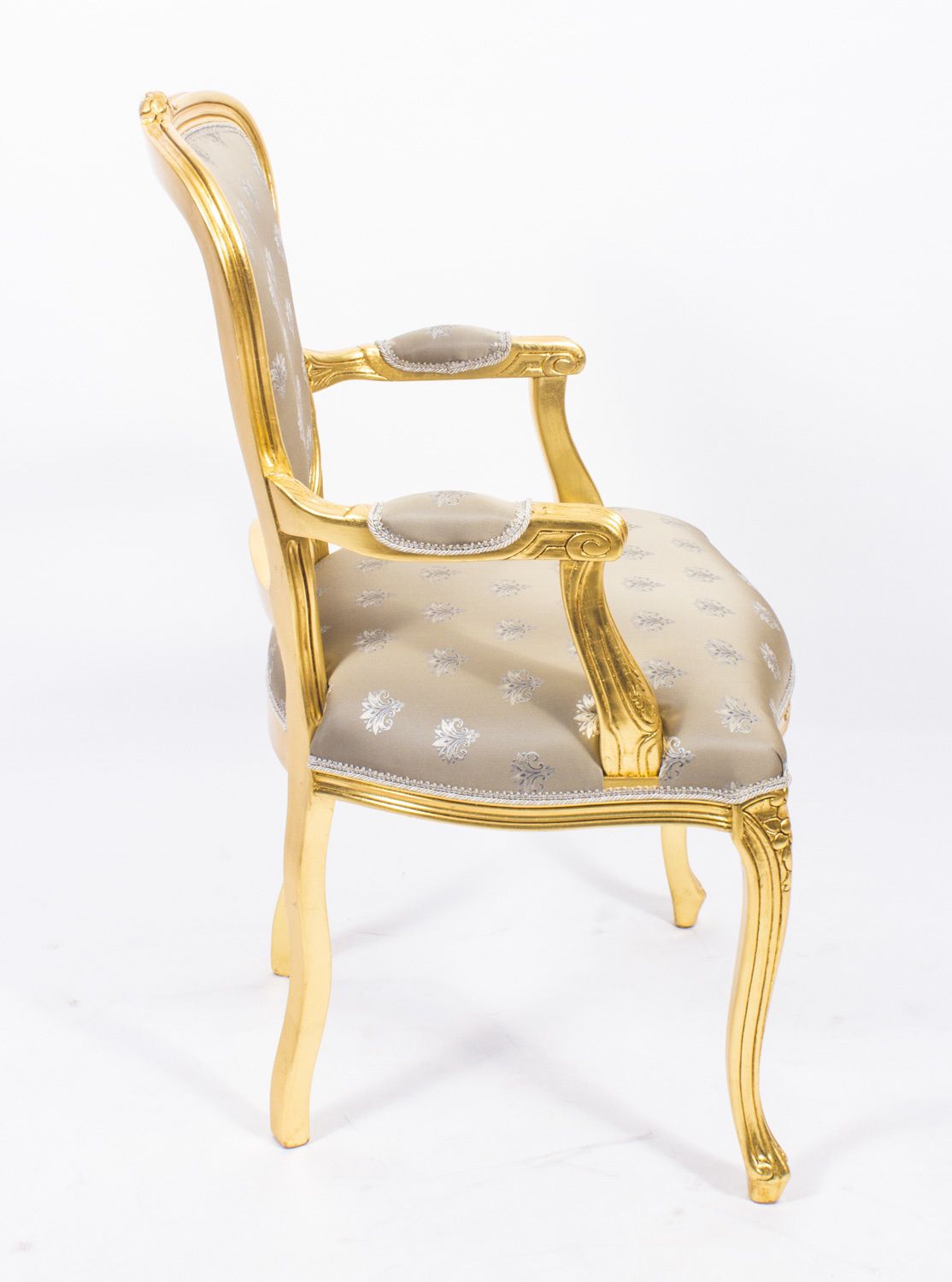 Furniture Superb Bespoke Pair French Louis Revival Giltwood Armchairs photo
