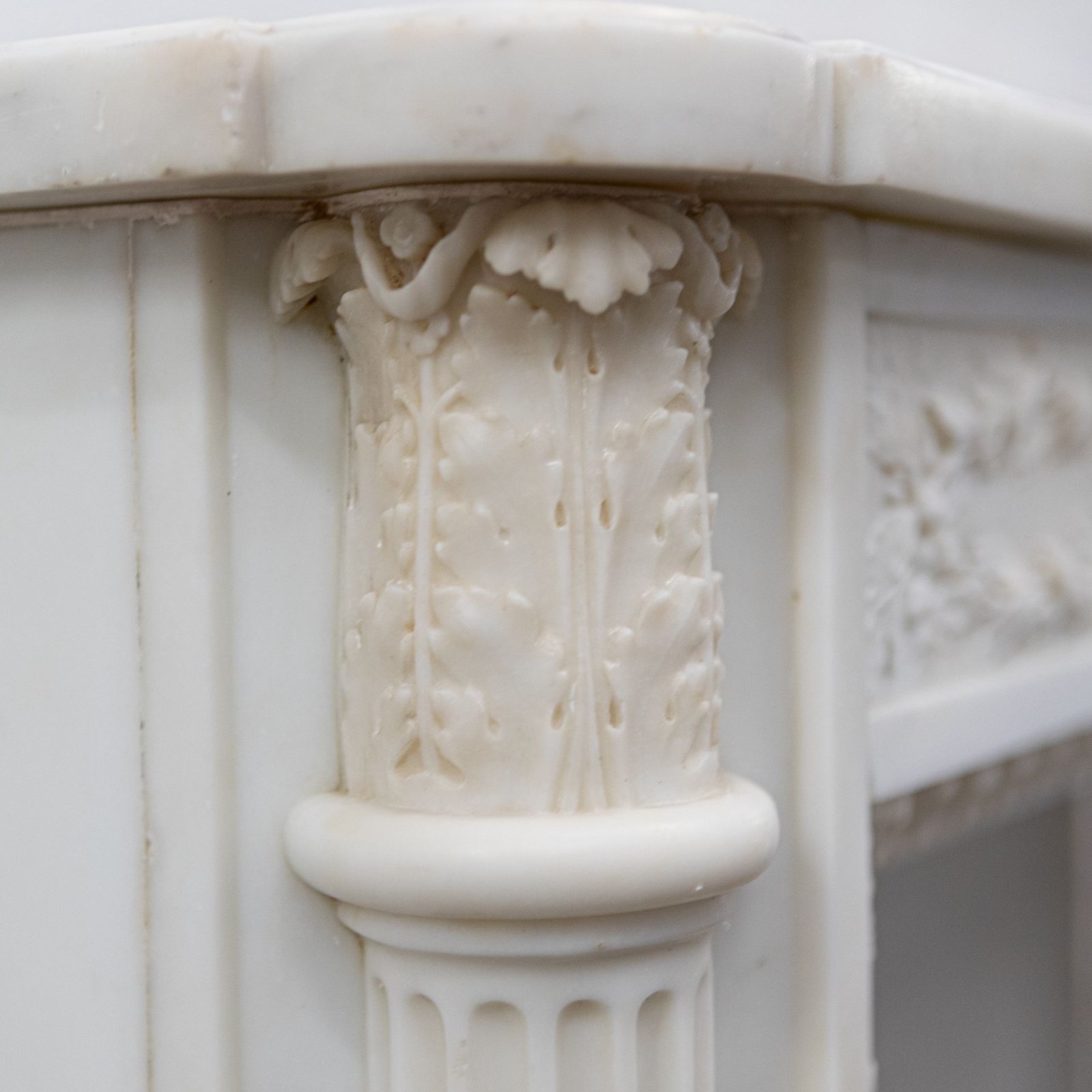 Home Fixtures Exceptional Antique Louis XVI Style Marble Chimneypiece photo