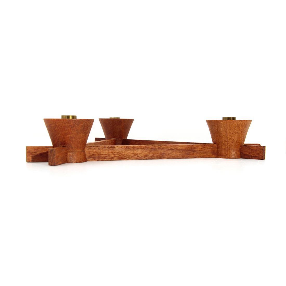 Italian Brass And Wood Candleholder From Anri Form, 1960s photo 94.0