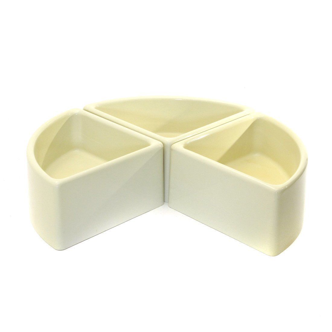 White Plaster Corner Flower Pots From Elco, 1970s, Set Of 3