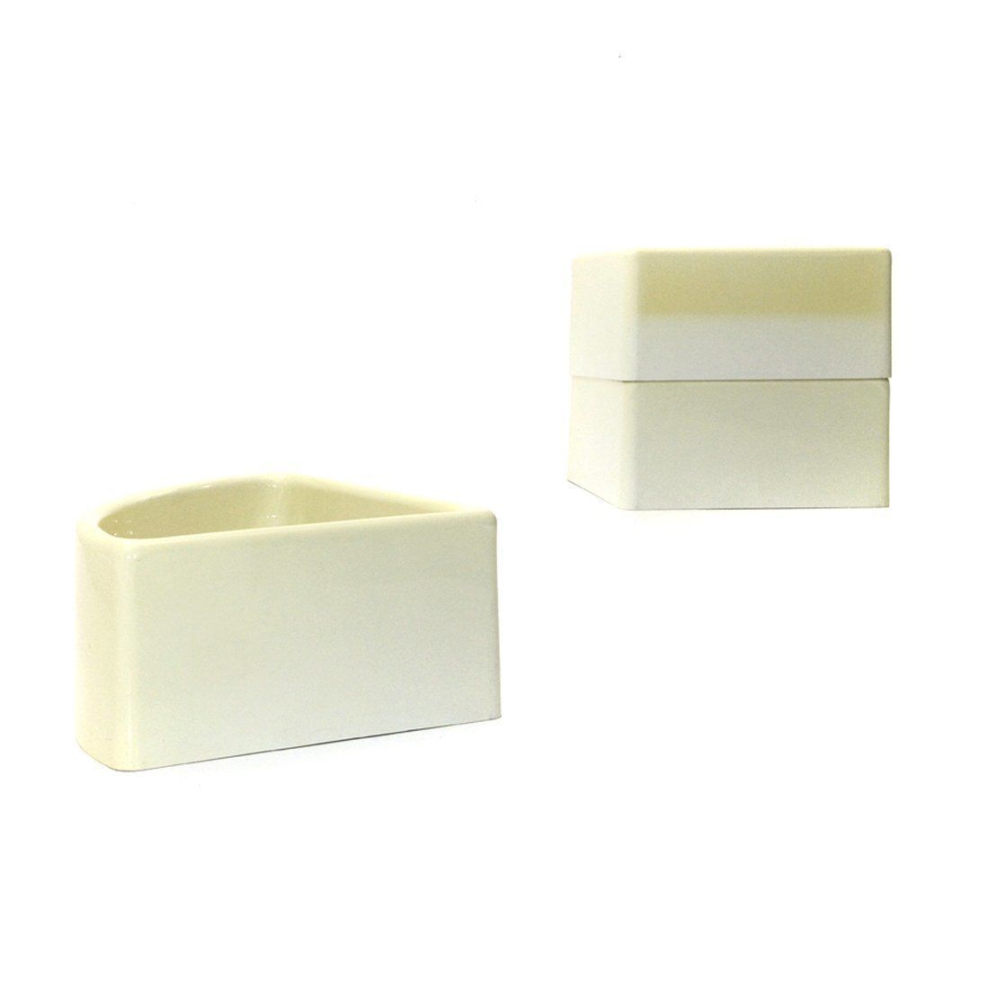 White Plaster Corner Flower Pots From Elco, 1970s, Set Of 3 photo Home Decor
