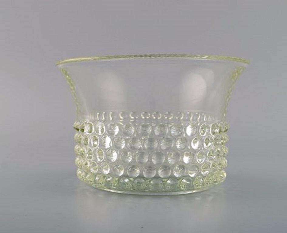 Saara Hopea For Nuutajärvi, Two Bowls In Art Glass, Budded Design, 1960s 1970s photo for sale