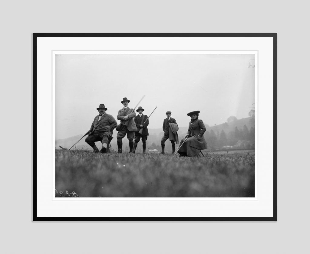 'Pheasant Shoot' 1911 Oversize Silver Gelatin Print Framed In Black